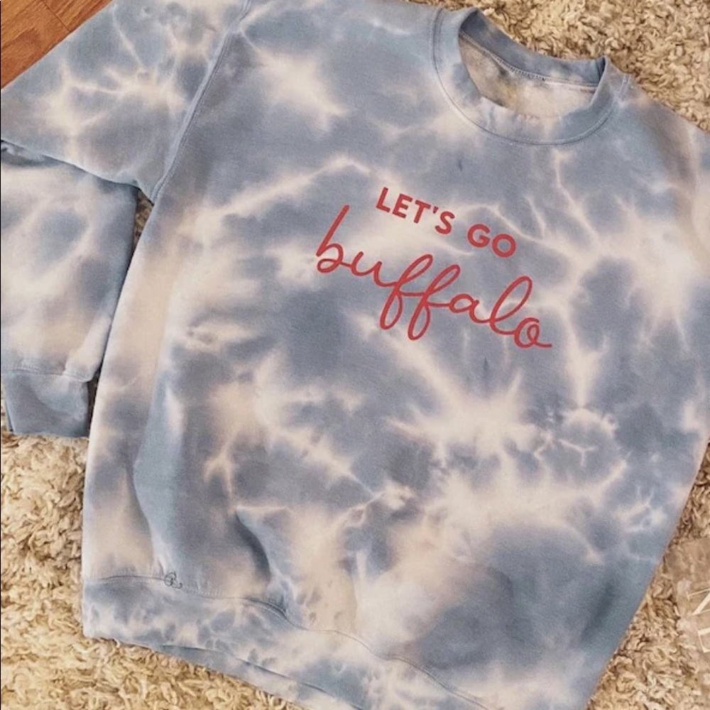 Let’s Go Buffalo tie dye crewneck